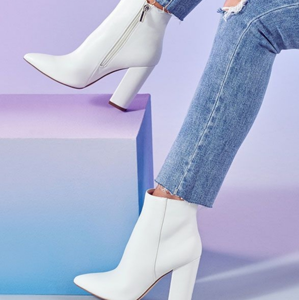 Rosamund white booties